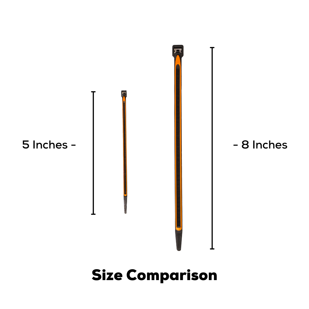 GripLockTies® 8" Rubber-Lined, Reusable Cable Ties - 48 Count