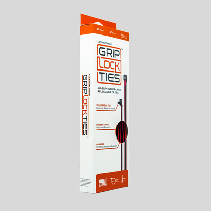 GripLockTies® 12" Rubber-Lined, Reusable Cable Ties - 48 Count