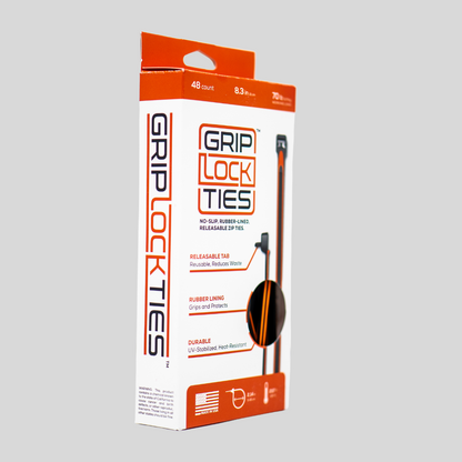 GripLockTies® 8" Rubber-Lined, Reusable Cable Ties - 48 Count